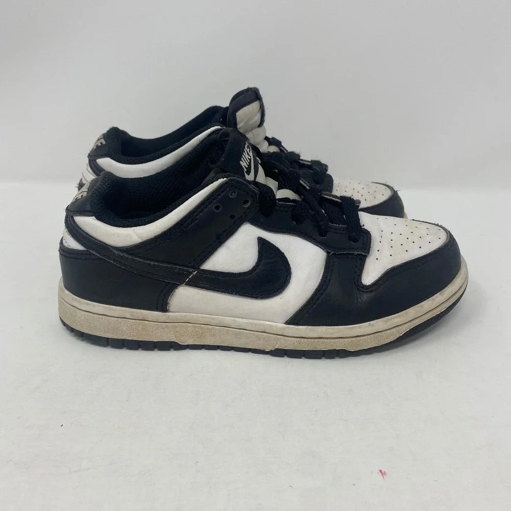 Nike Dunk Low Panda Black White Sneakers CW1588-100 Kids Size 1Y